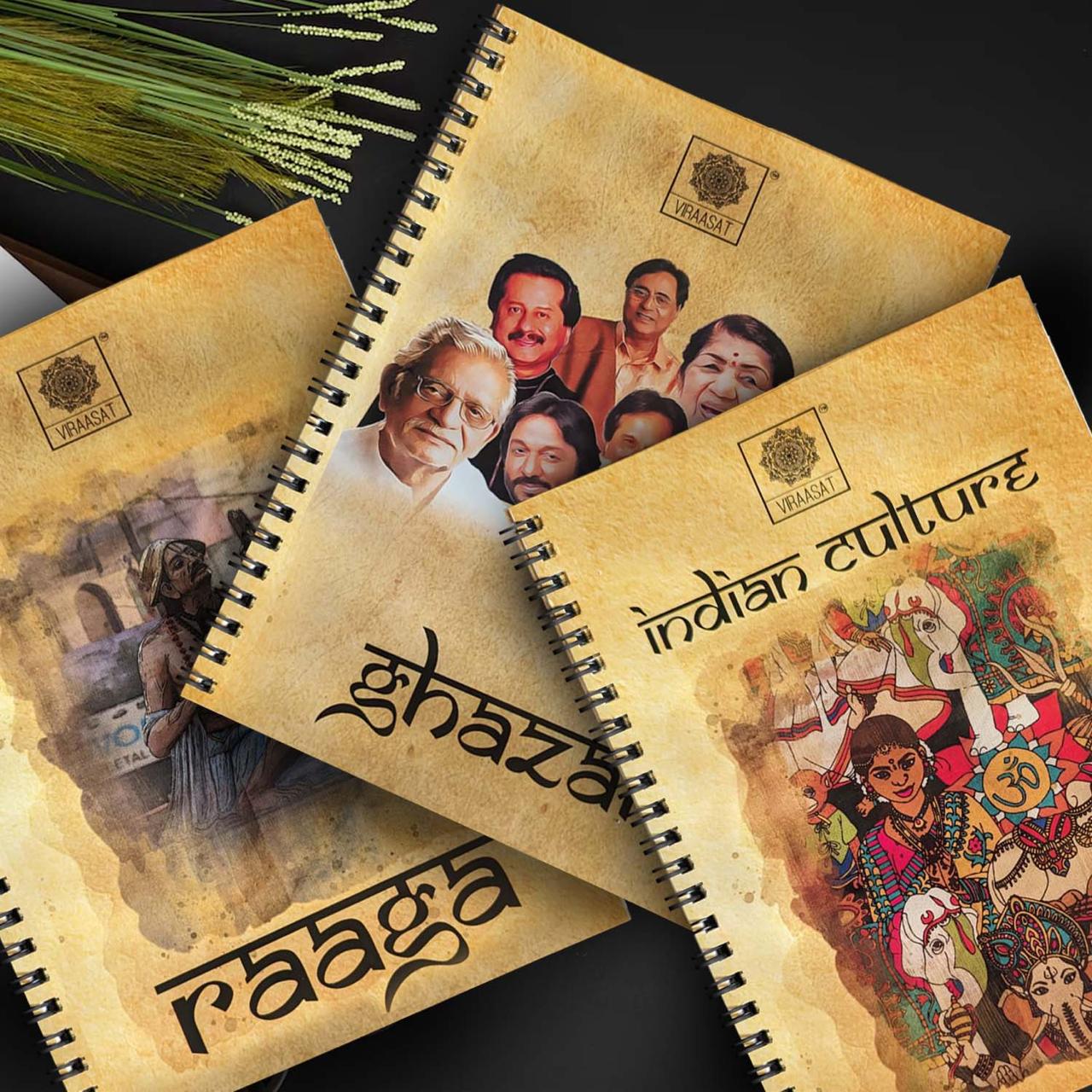 Indian culture notebook combo (3 diaries with a tote bag)