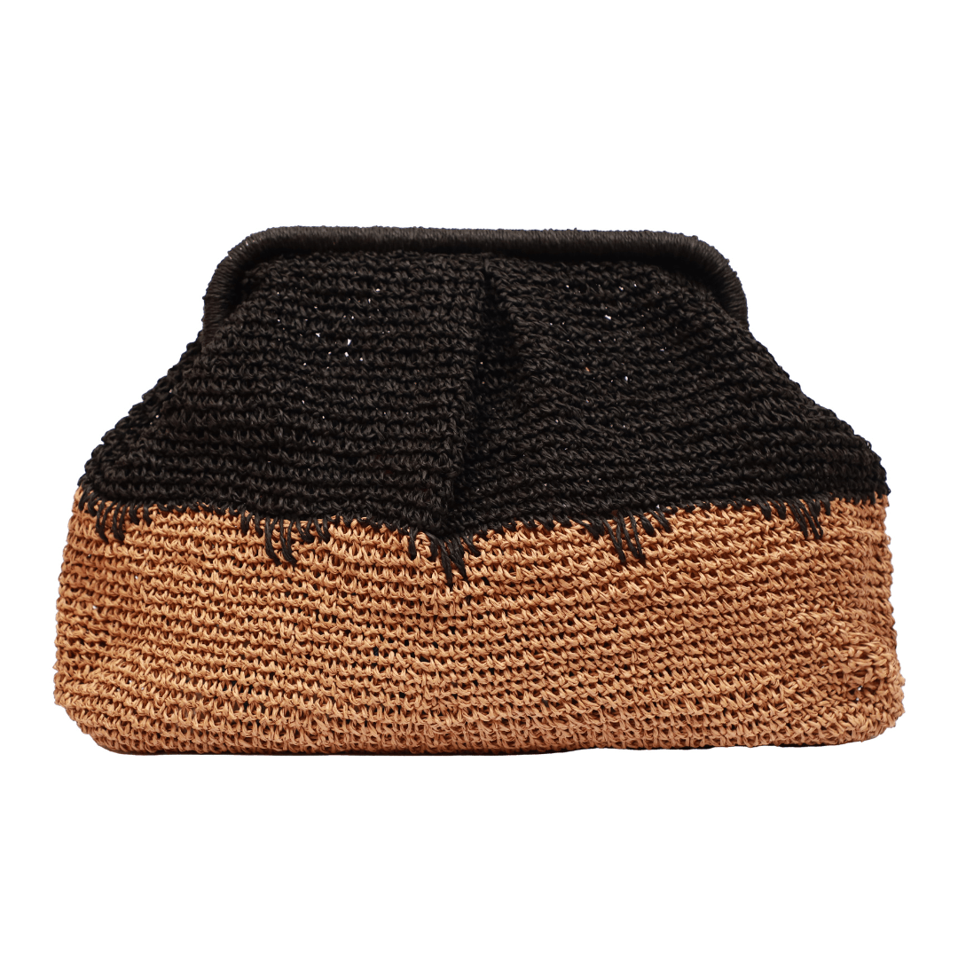 Raffia Dual Tone Clutch | 9x15 Inch | Viraasat The Legacy