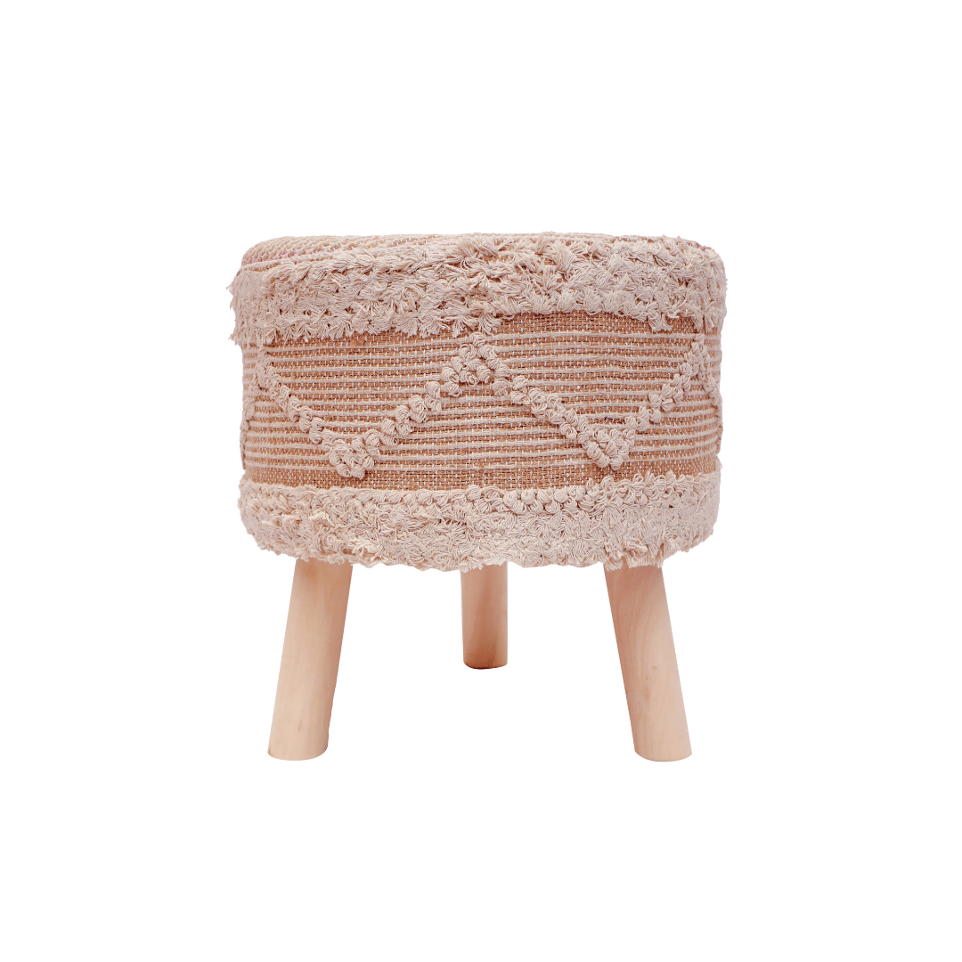 Boho Wooden Stools | Ottoman Style Stool | Viraasat Handcrafted Poufs