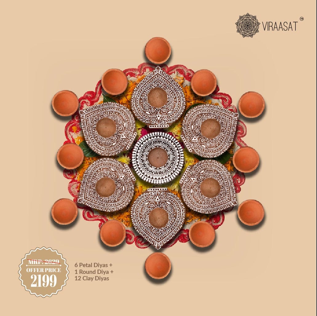 Rangoli with Diya Combo by Viraasat the Legacy