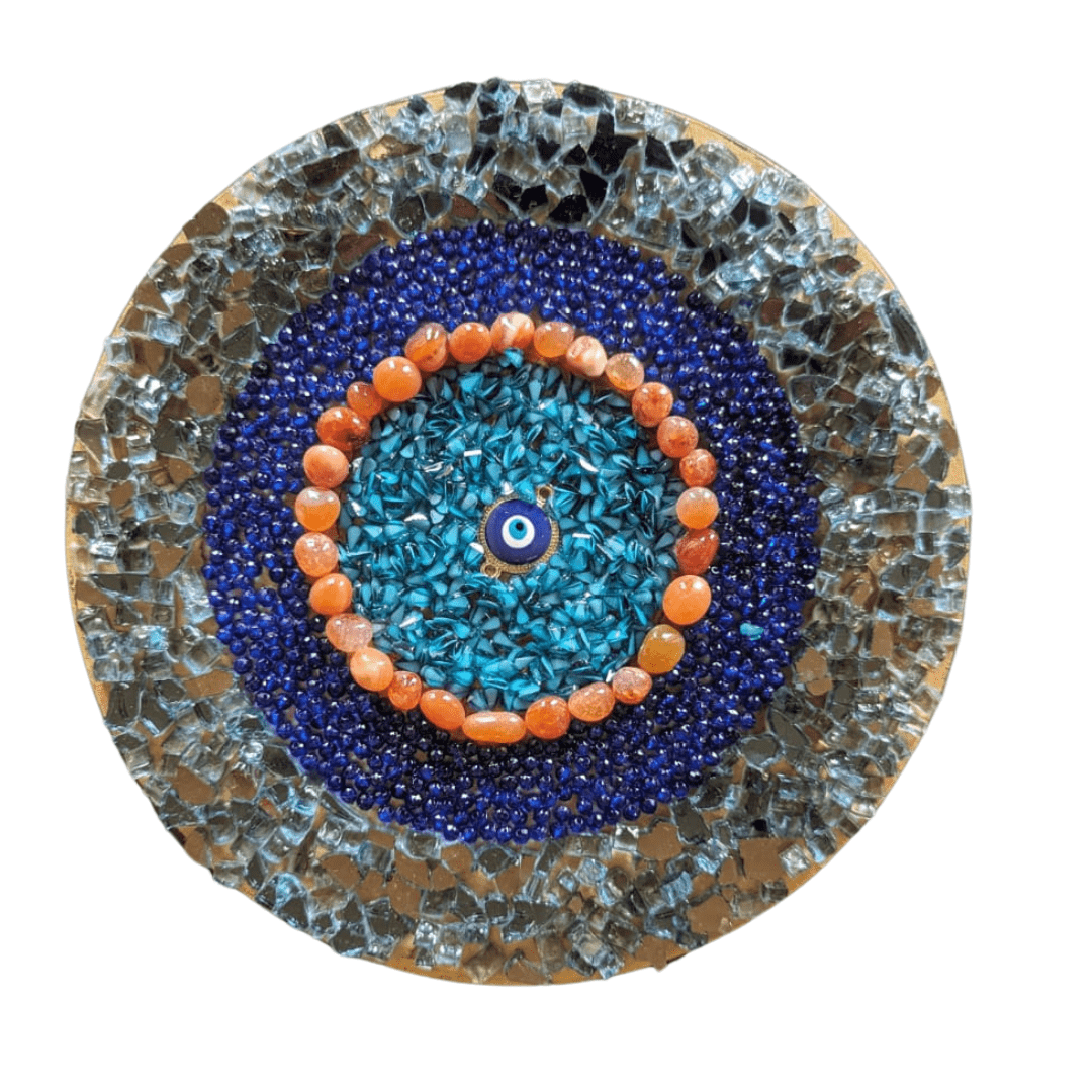 Luxurious Evil Eye Wall Decor with Genuine Crystal