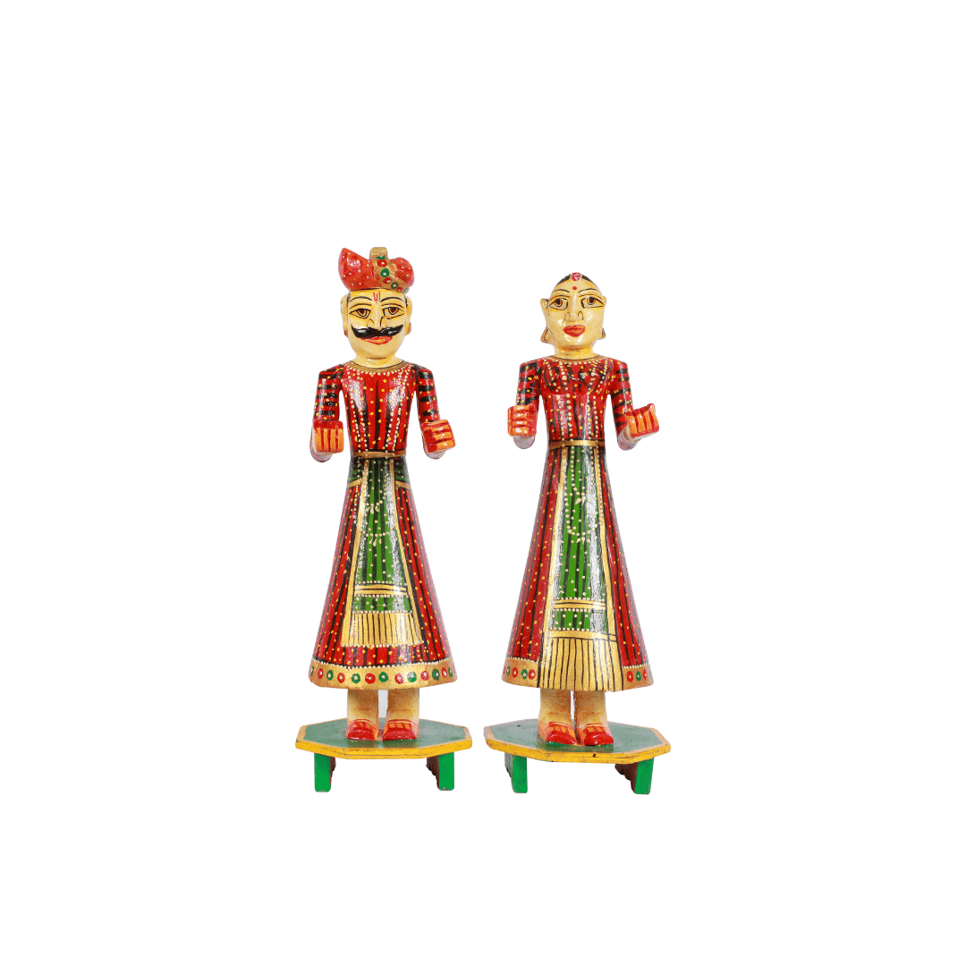 Handcrafted Rajasthani Banna Banni Showpiece: A Vibrant Addition to Your Decor